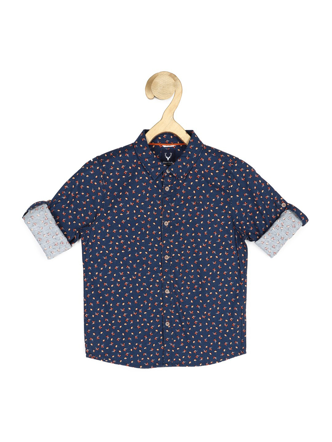 

Allen Solly Junior Boys Navy Blue Slim Fit Printed Cotton Casual Shirt