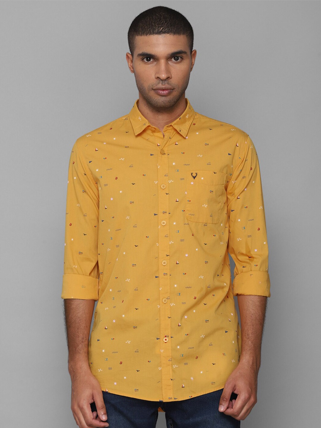 

Allen Solly Sport Men Orange Printed Casual Shirt