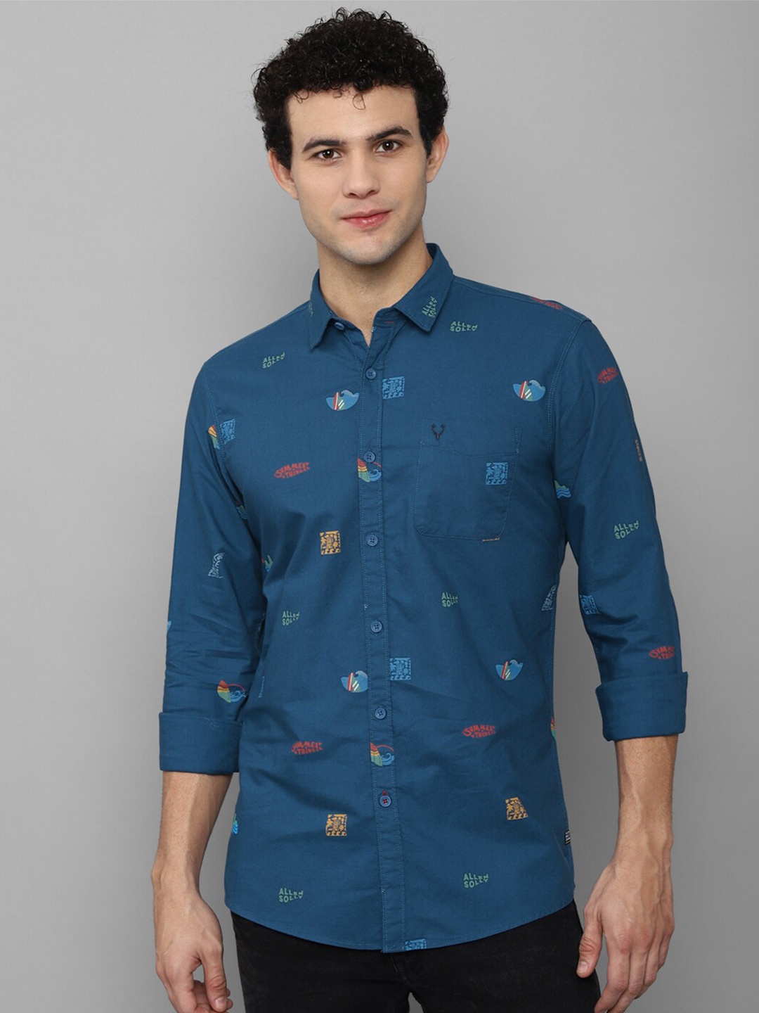 

Allen Solly Sport Men Blue Printed Casual Shirt