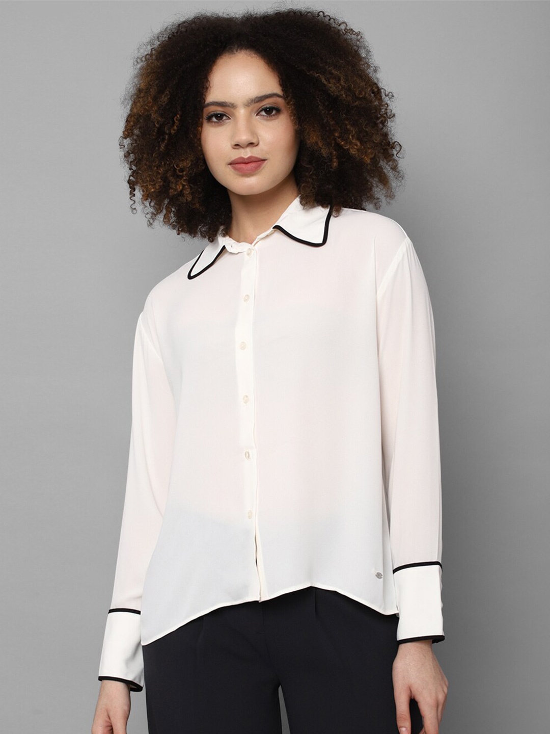 

Allen Solly Woman Women White Solid Casual Shirt, Off white