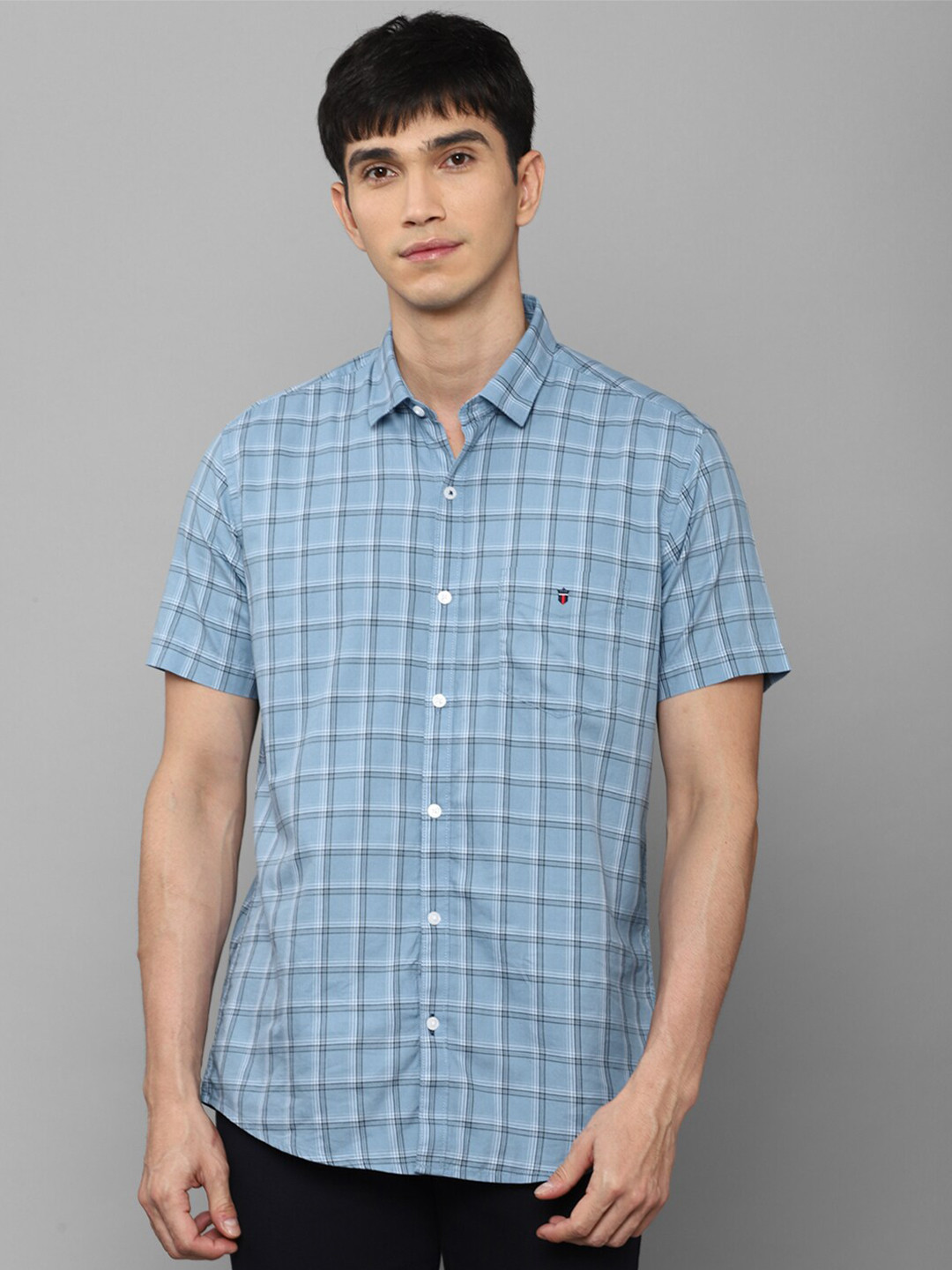 

Louis Philippe Sport Men Blue Slim Fit Tartan Checks Checked Casual Shirt