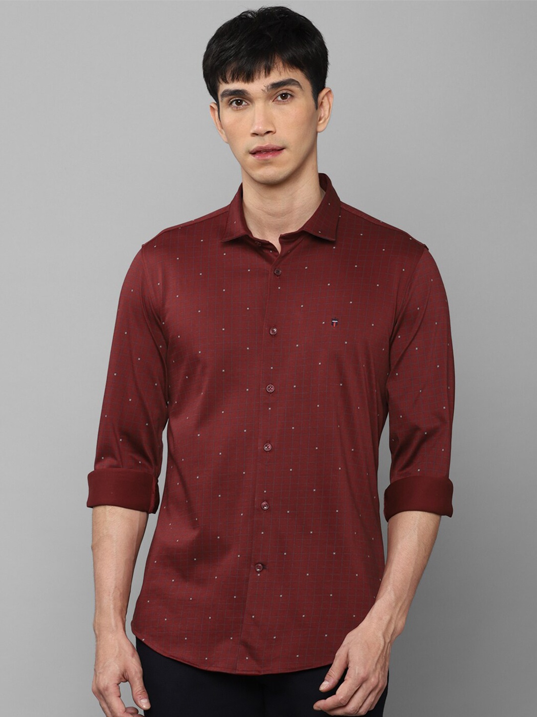 

Louis Philippe Sport Men Maroon Pure Cotton Slim Fit Printed Casual Shirt