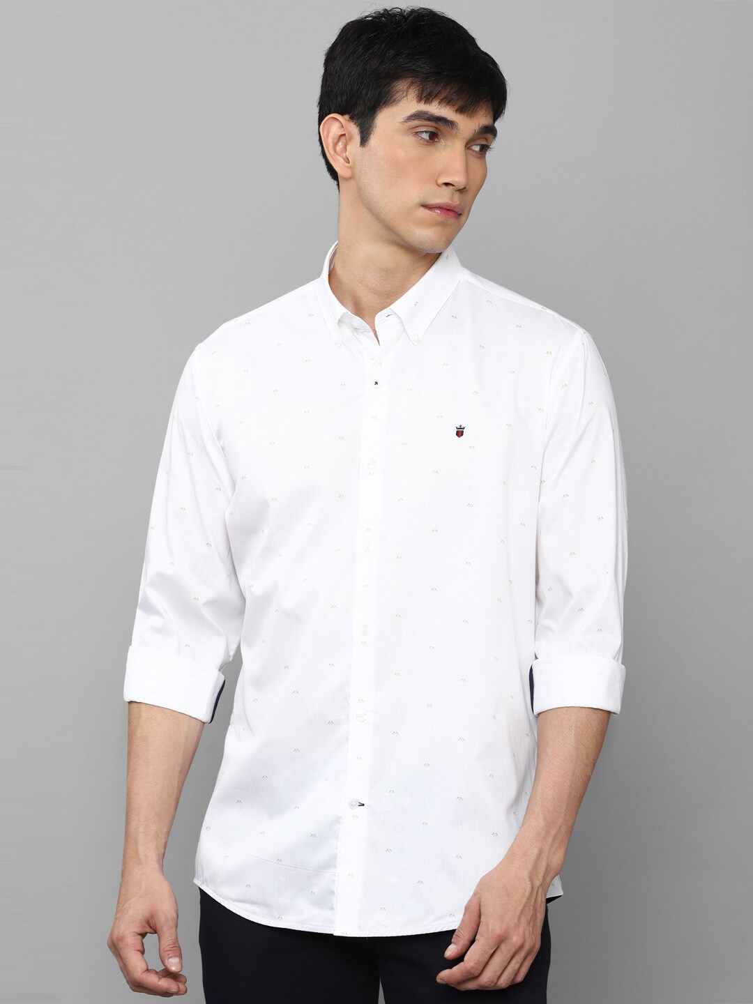 

Louis Philippe Sport Men White Slim Fit Printed Cotton Casual Shirt