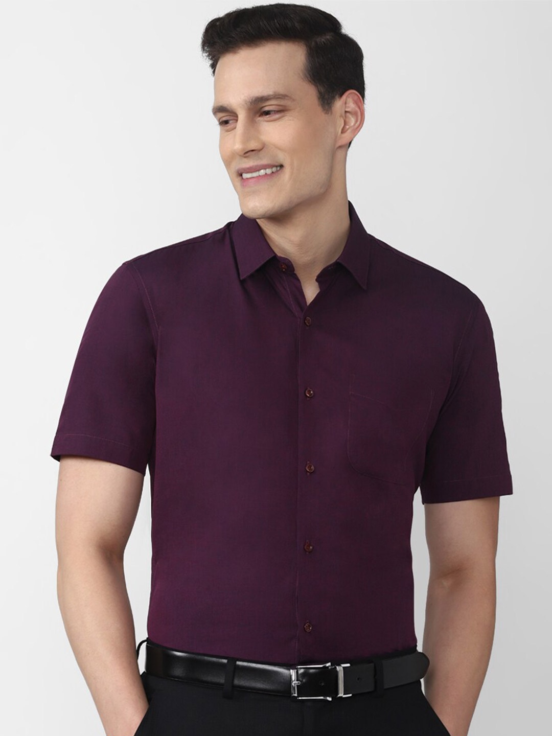 

Peter England Men Purple Casual Shirt