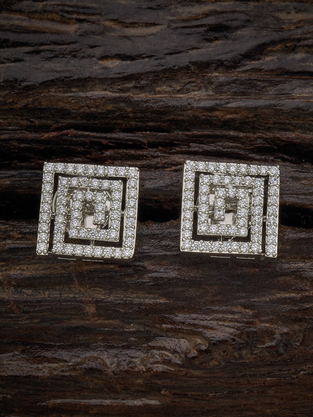 

Kushal's Fashion Jewellery White Square Studs Earrings