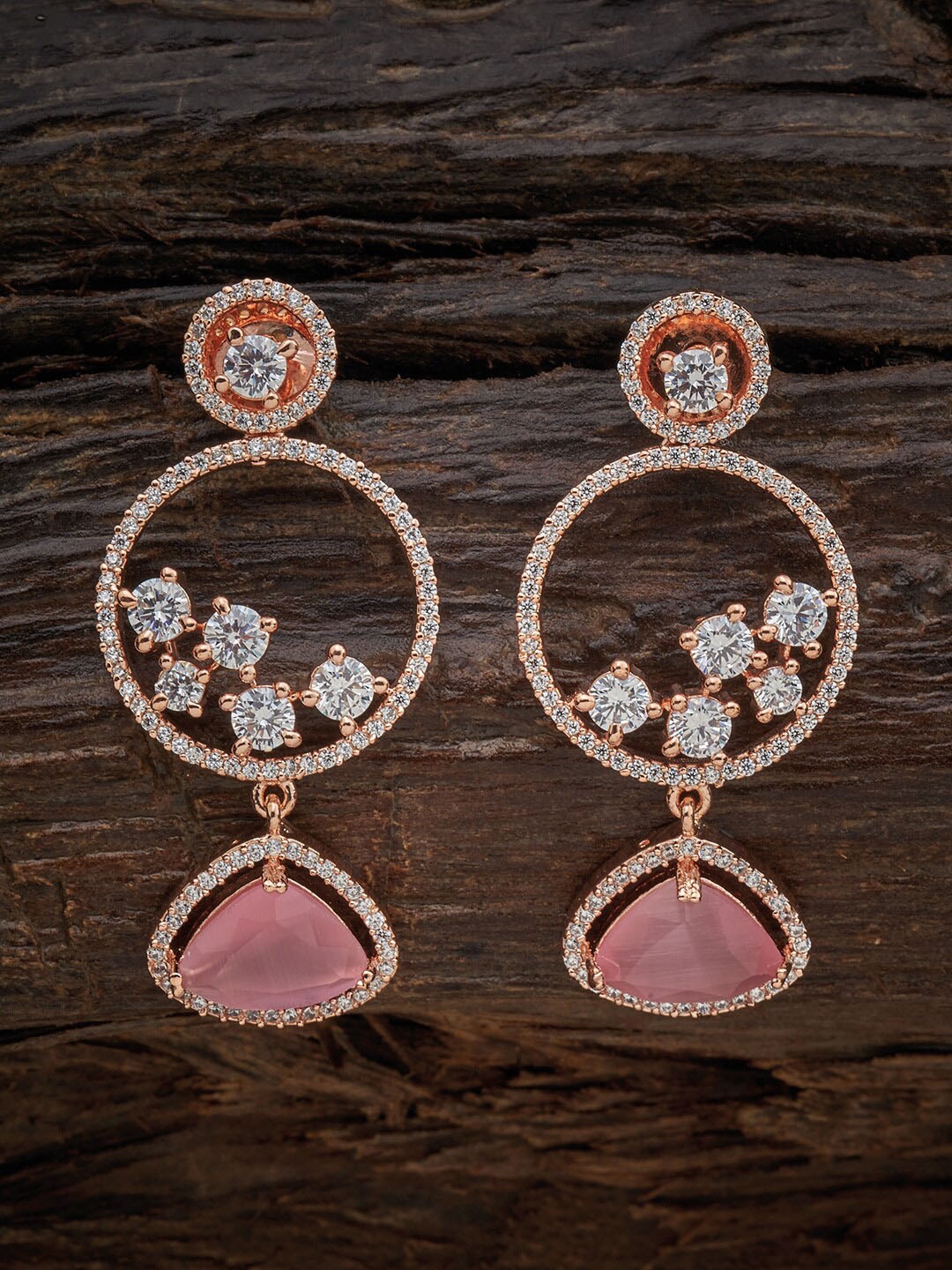 

Kushal's Fashion Jewellery Women Pink Circular Drop Earrings