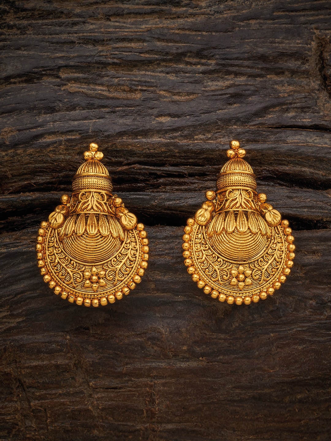 

Kushal's Fashion Jewellery Gold-Toned Crescent Shaped Drop Earrings