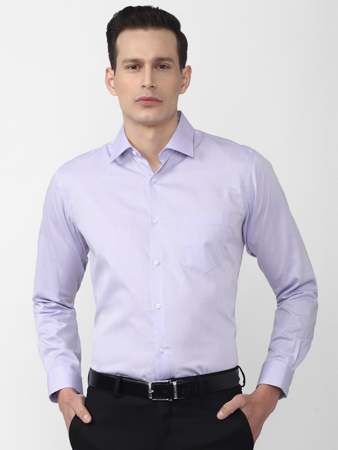 

Van Heusen Men Purple Solid Casual Shirt