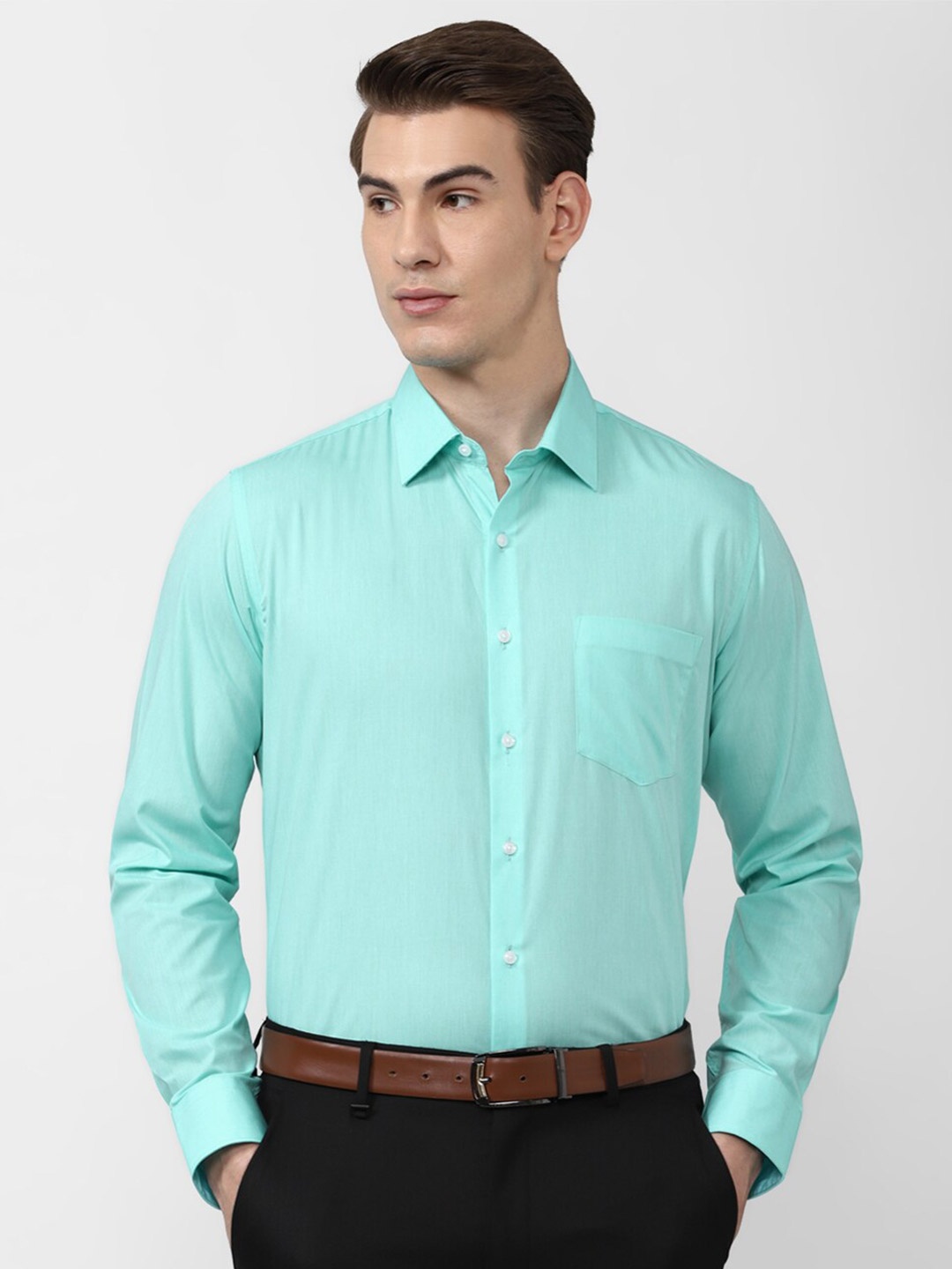 

Van Heusen Men Blue Slim Fit Pure Cotton Casual Shirt