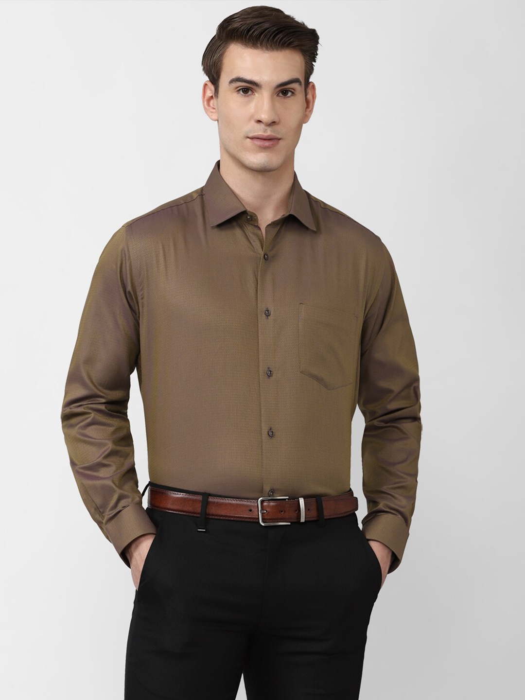 

Van Heusen Men Brown Casual Shirt