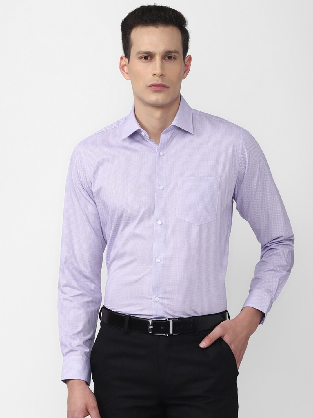 

Van Heusen Men Purple Cotton Formal Shirt