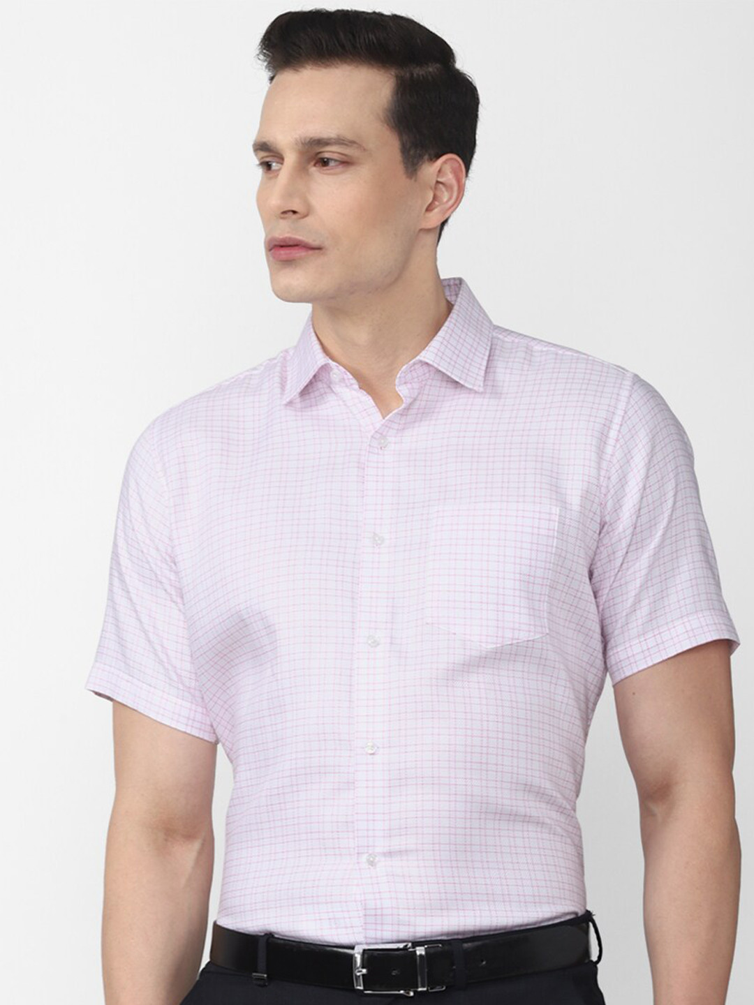 

Van Heusen Men White Checked Casual Shirt