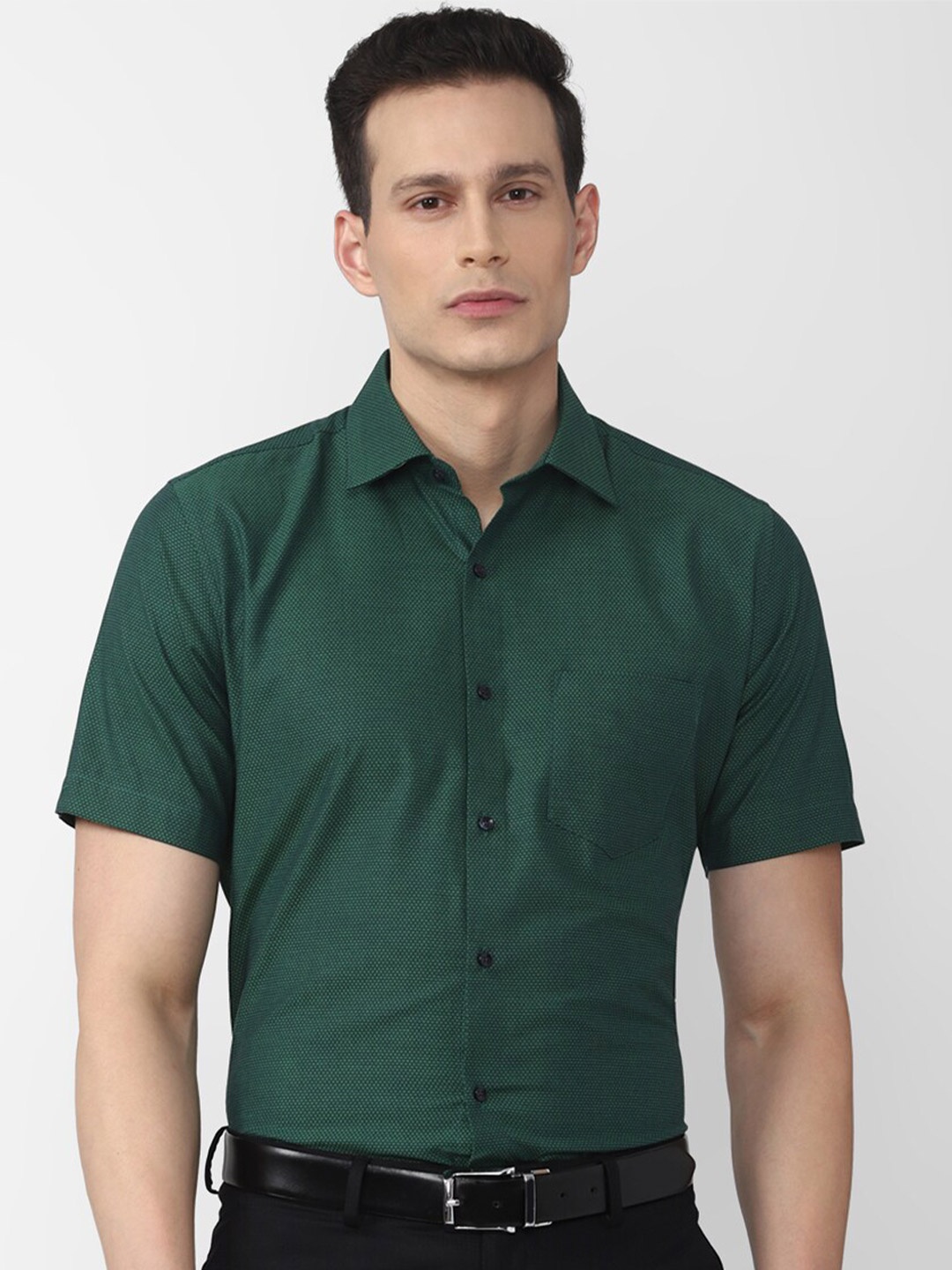 

Van Heusen Men Green Casual Shirt