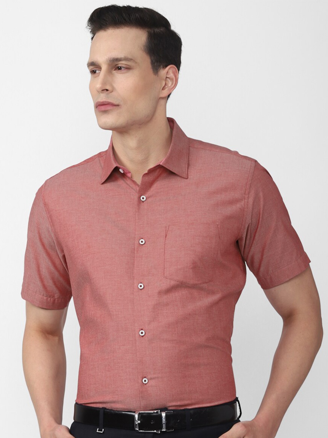 

Van Heusen Men Peach-Coloured Formal Shirt