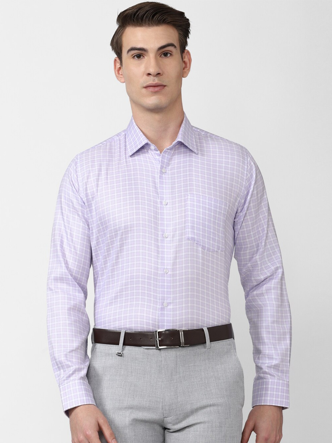 

Van Heusen Men Purple Slim Fit Checked Formal Shirt