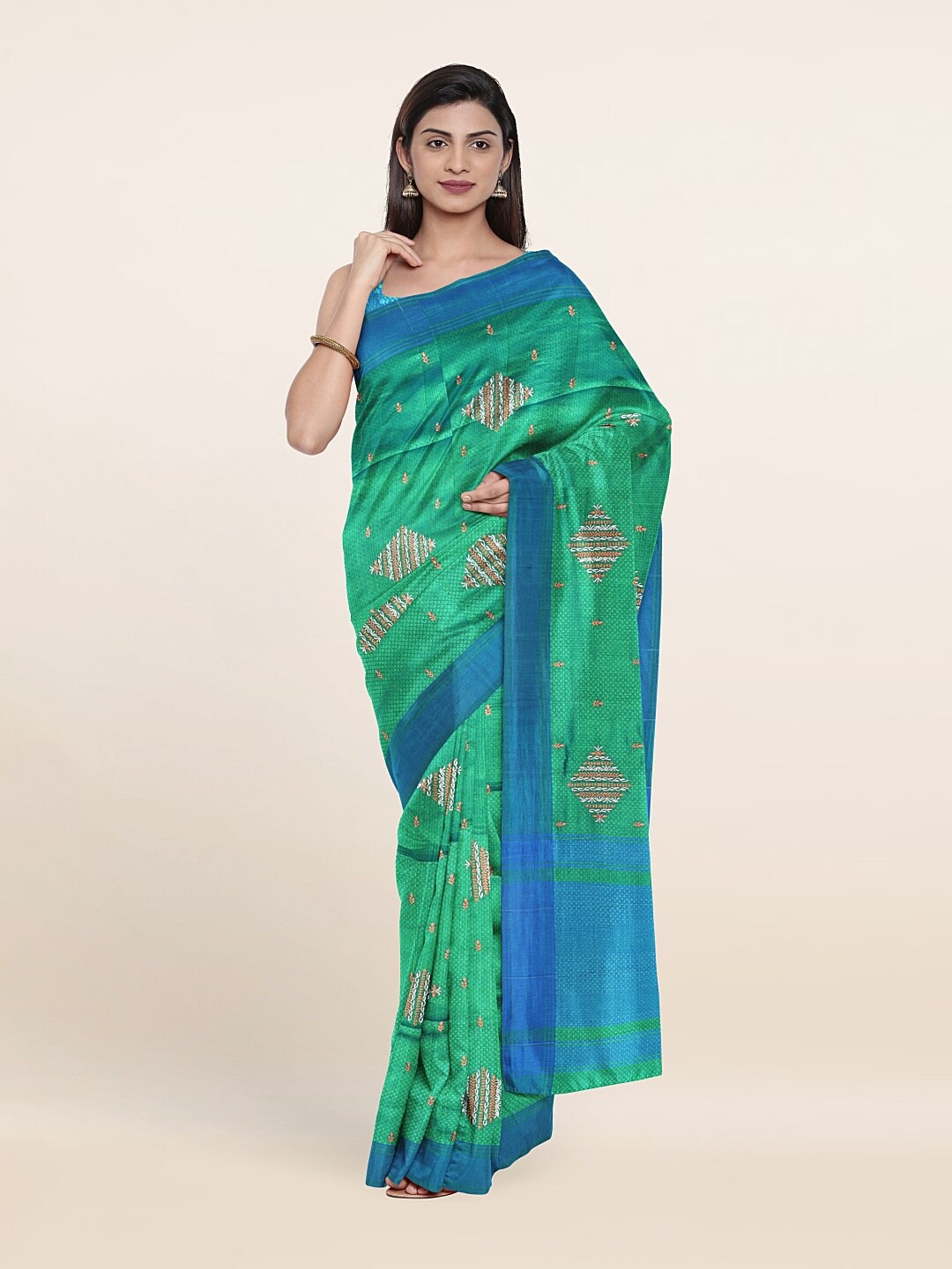 

Pothys Green Woven Design Art Silk Saree