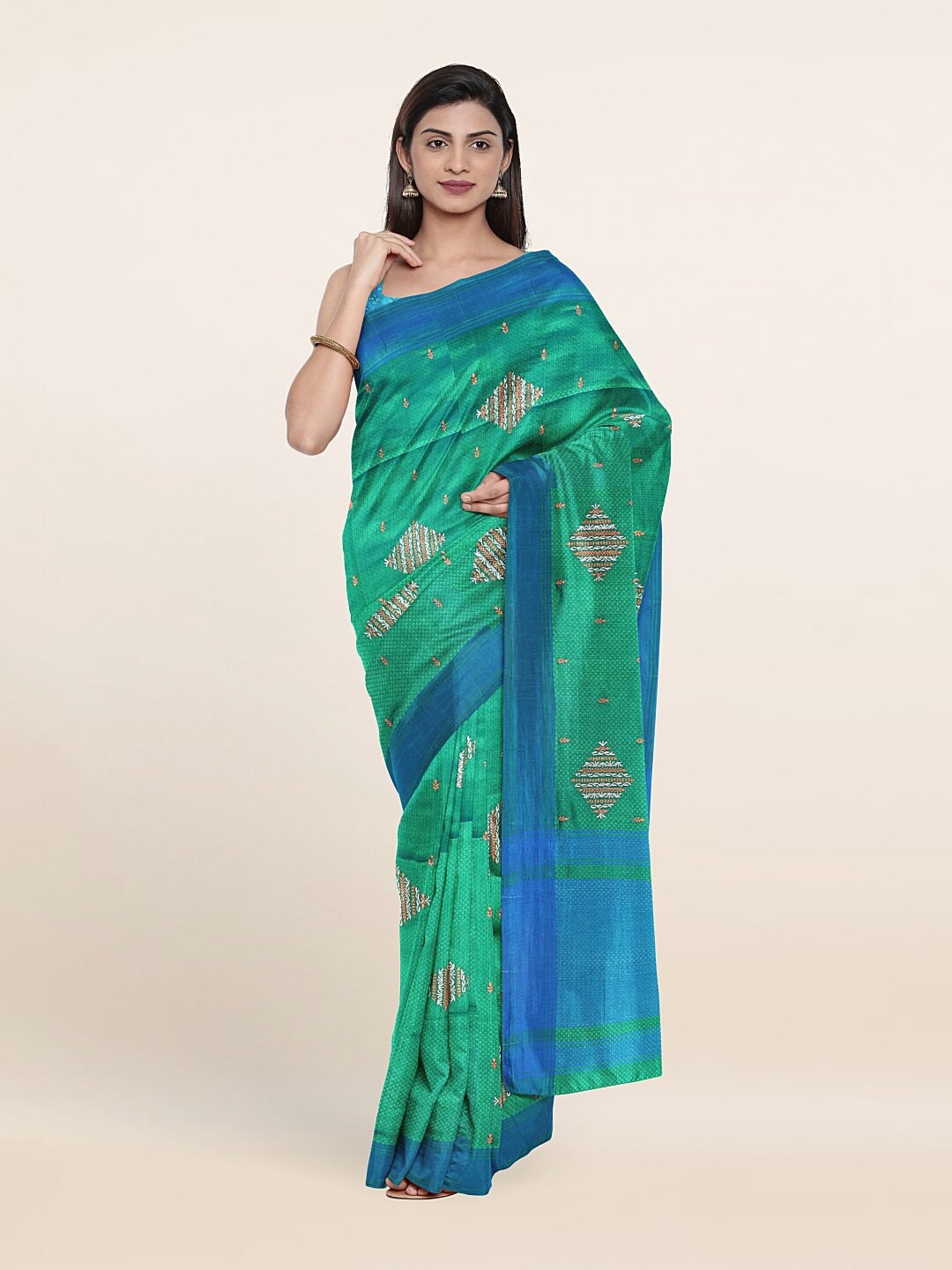 

Pothys Green & Blue Art Silk Saree