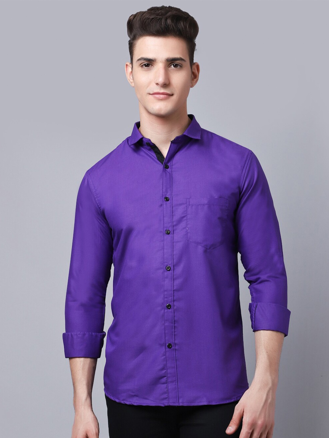 

Majestic Man Men Violet Slim Fit Casual Shirt