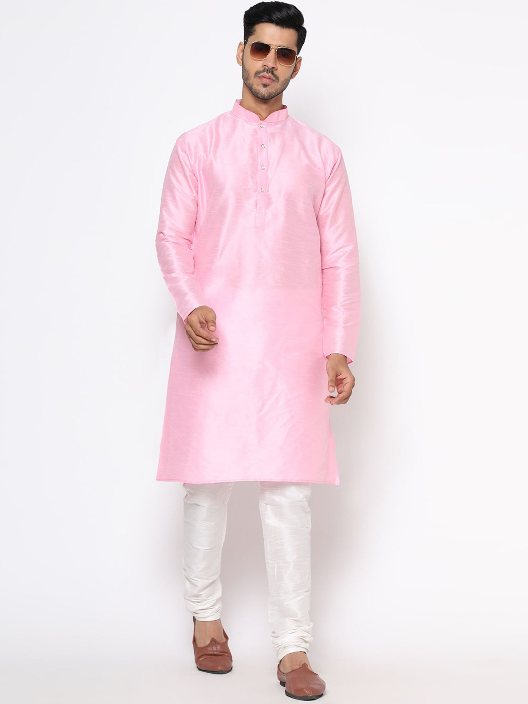 

Vastrasky Global Men Pink Pure Cotton Kurta with Pyjamas