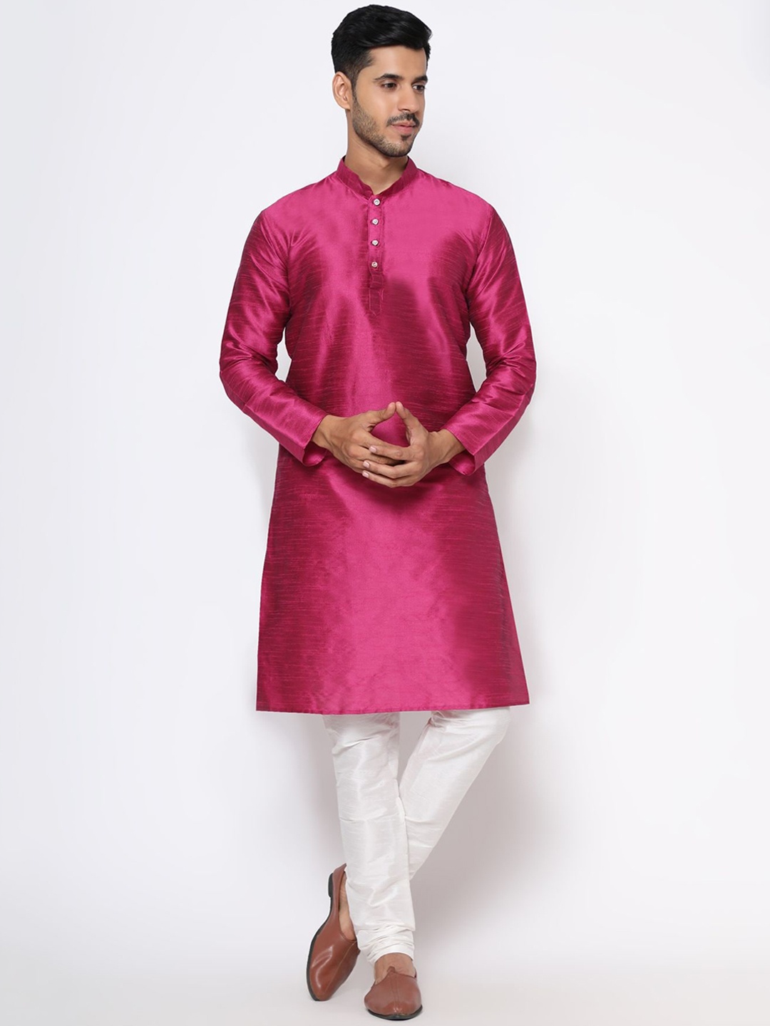 

Vastrasky Global Men Pink Pure Cotton Kurta with Pyjamas