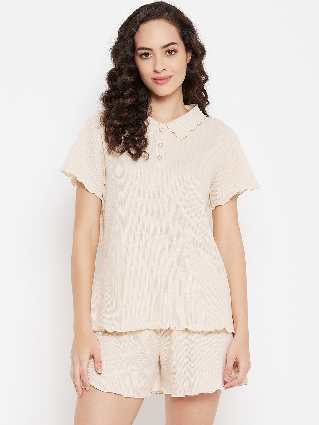 

Clovia Women Cream-Coloured Night Suit