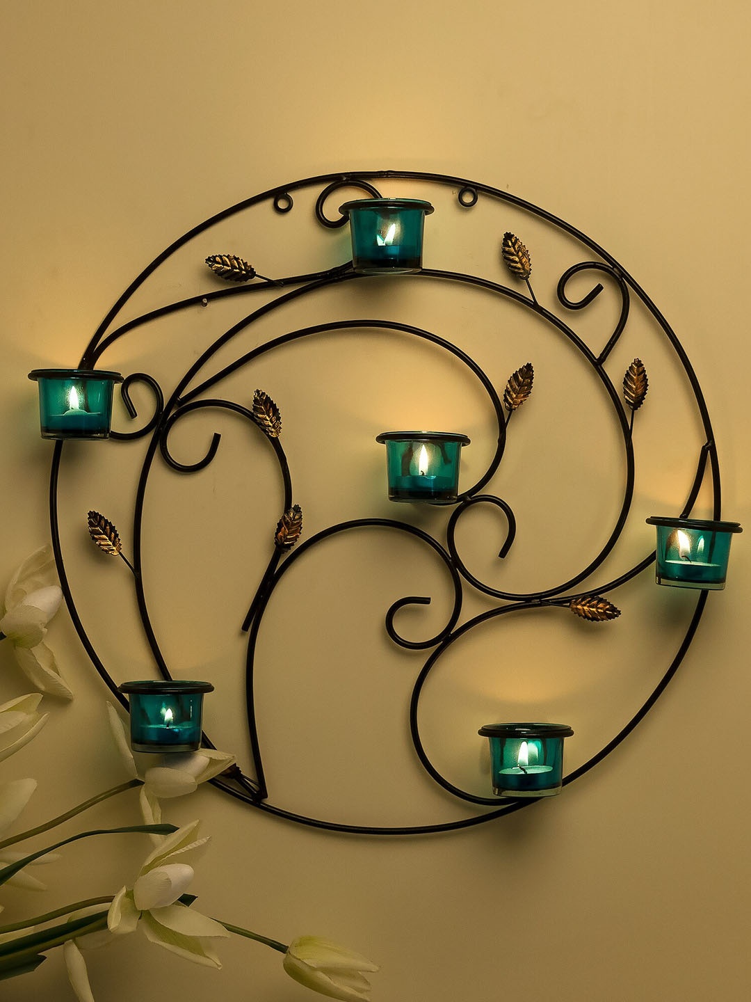 

Homesake Black Round Wall Tealight Candle Holders
