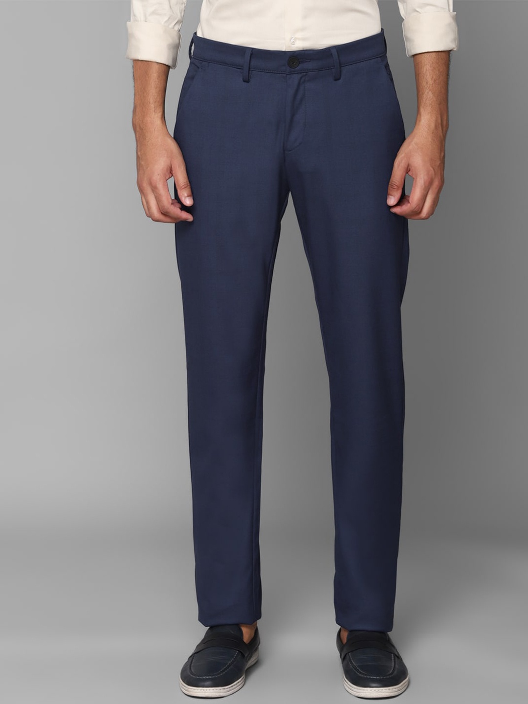 

Allen Solly Men Navy Blue Slim Fit Trousers