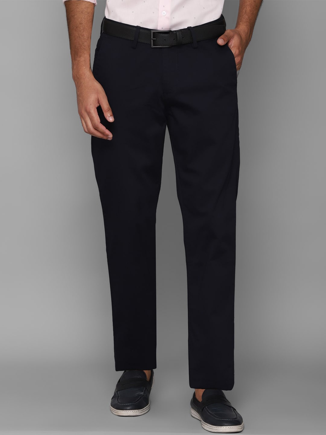 

Allen Solly Men Navy Blue Slim Fit Trousers