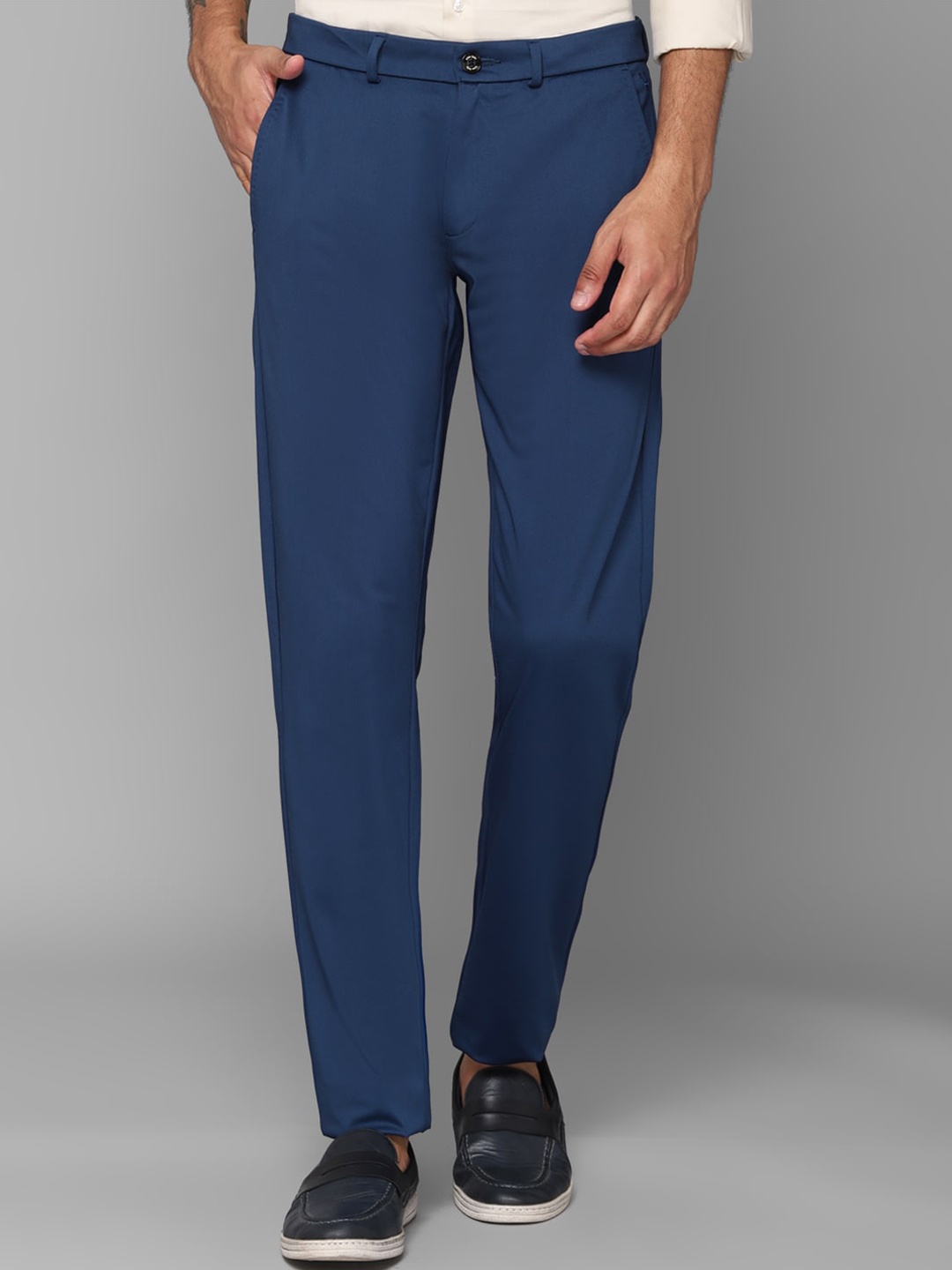 

Allen Solly Men Navy Blue Slim Fit Polyester Trousers