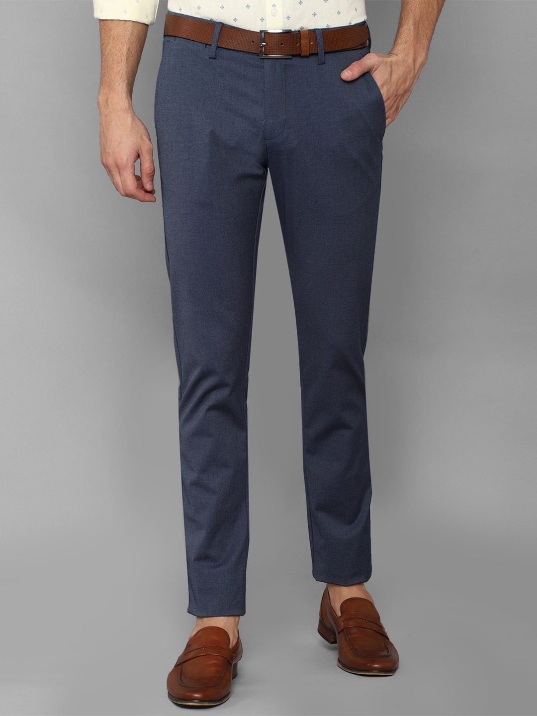 

Allen Solly Men Navy Blue Slim Fit Trousers
