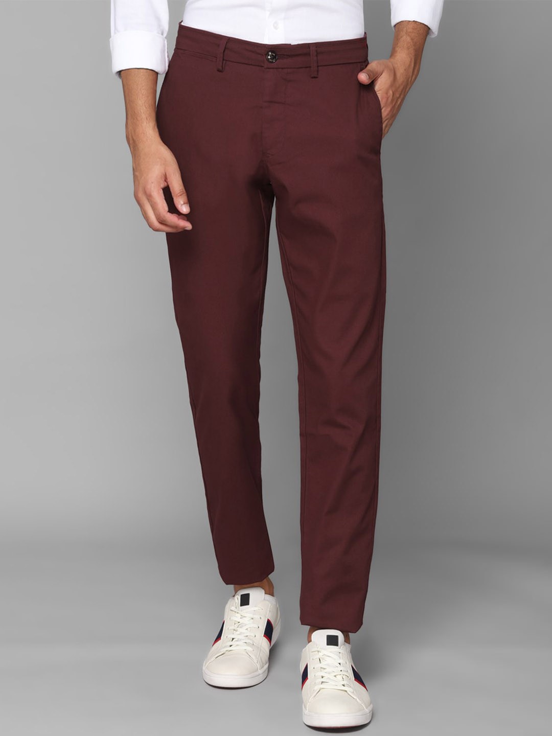 

Allen Solly Men Maroon Slim Fit Casual Trousers