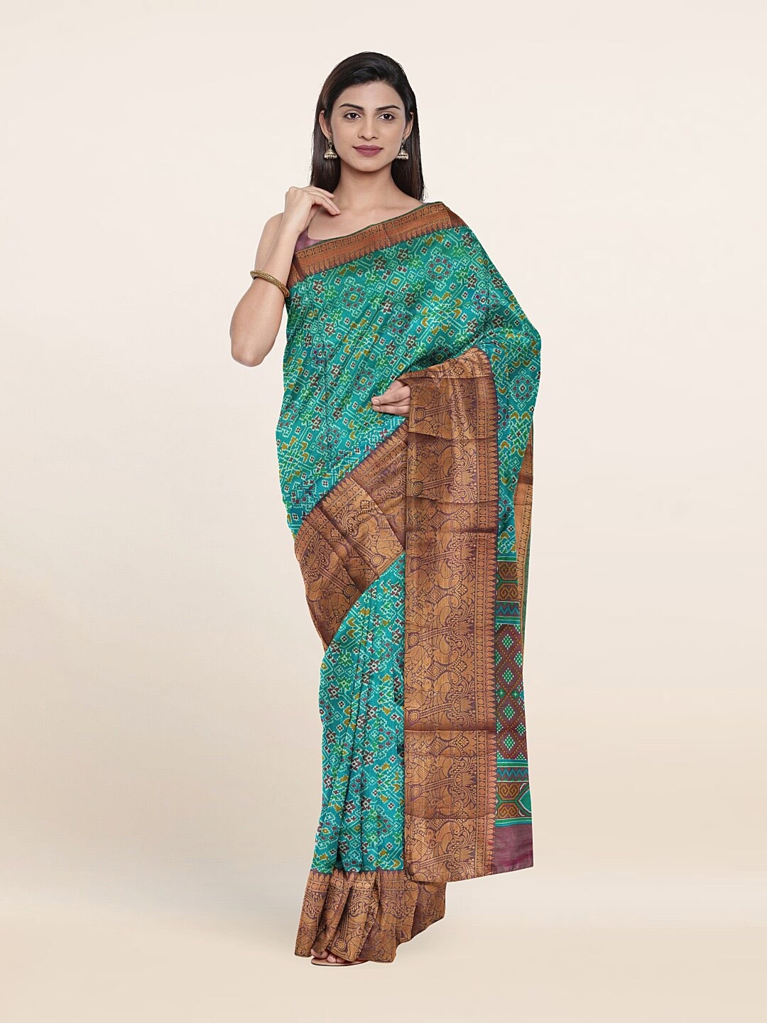 

Pothys Blue & White Ethnic Motifs Zari Art Silk Saree