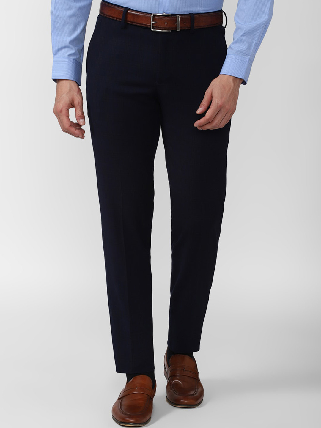 

Peter England Elite Men Navy Blue Slim Fit Formal Trouser