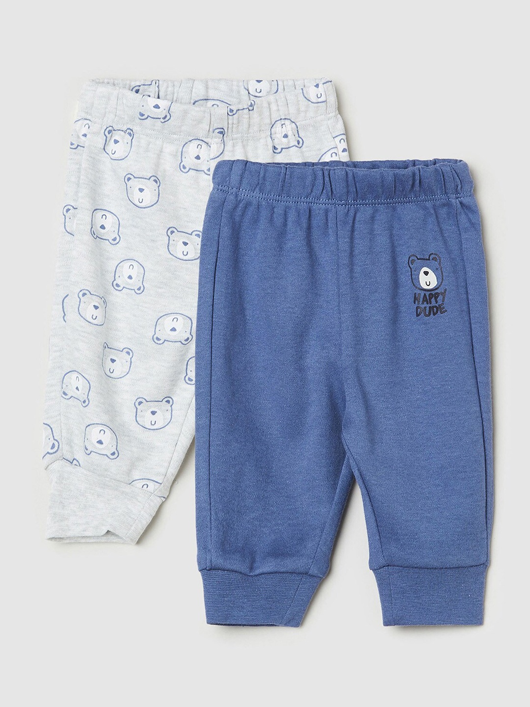 

max Boys Pack Of 2 Printed Pure Cotton Joggers, Blue