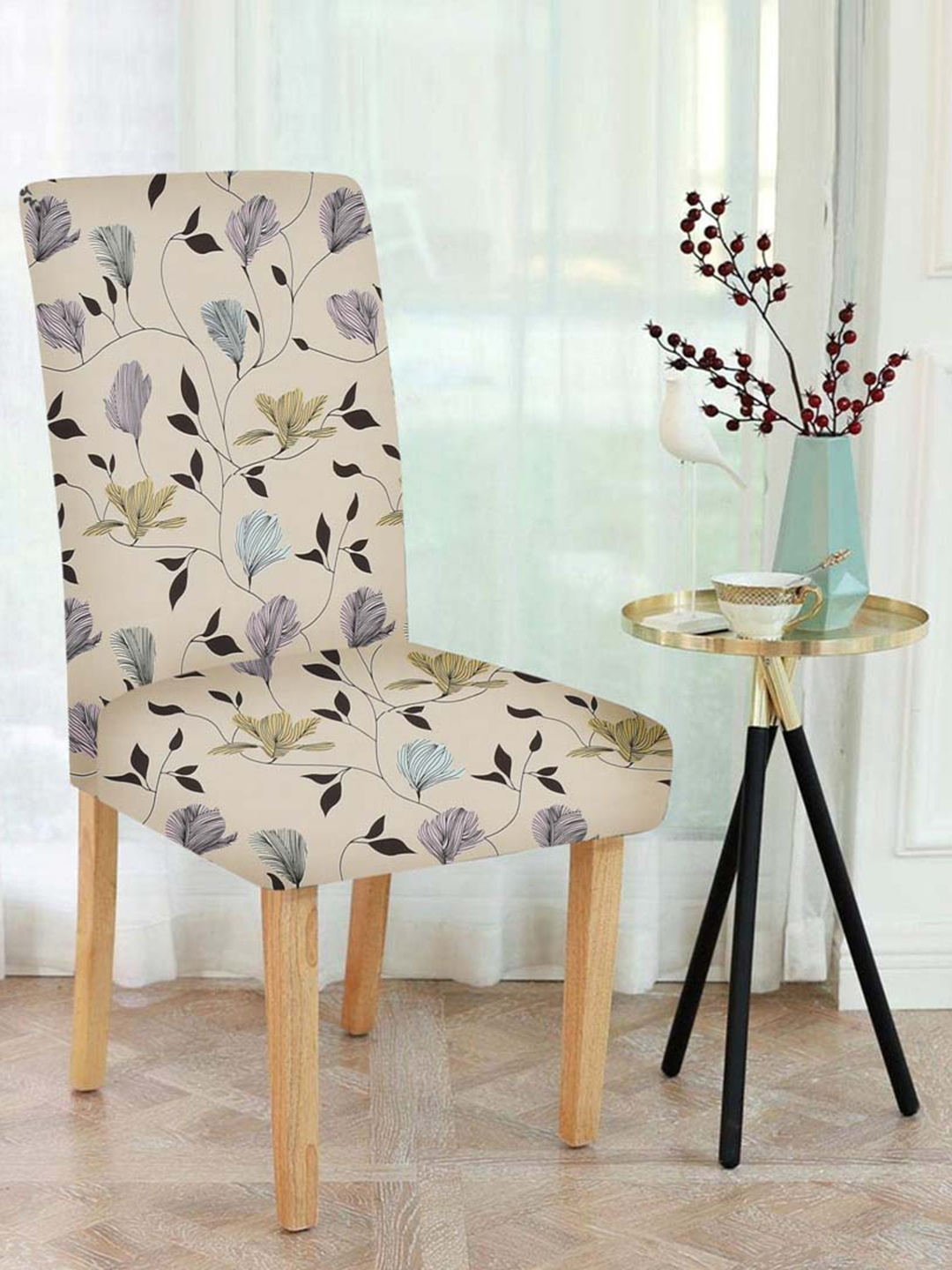 

Slushy Mushy Set Of 6 Printed Chair Covers, Beige