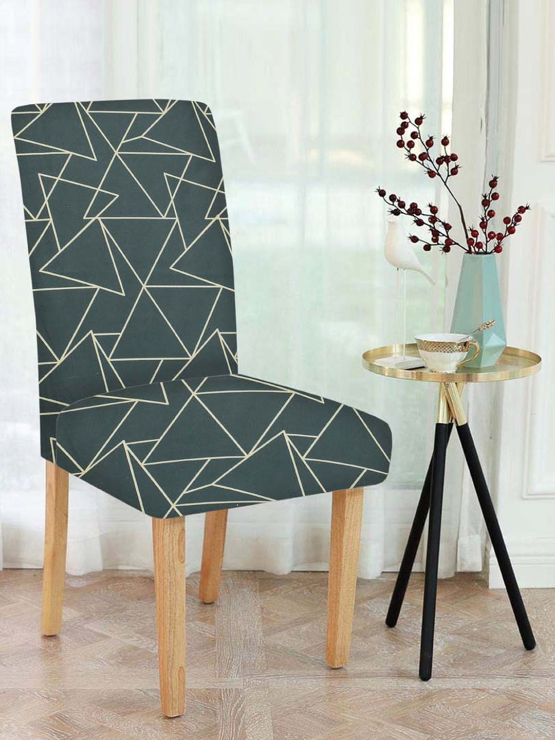 

Slushy Mushy Set of 6 Printed Chair Covers, Grey