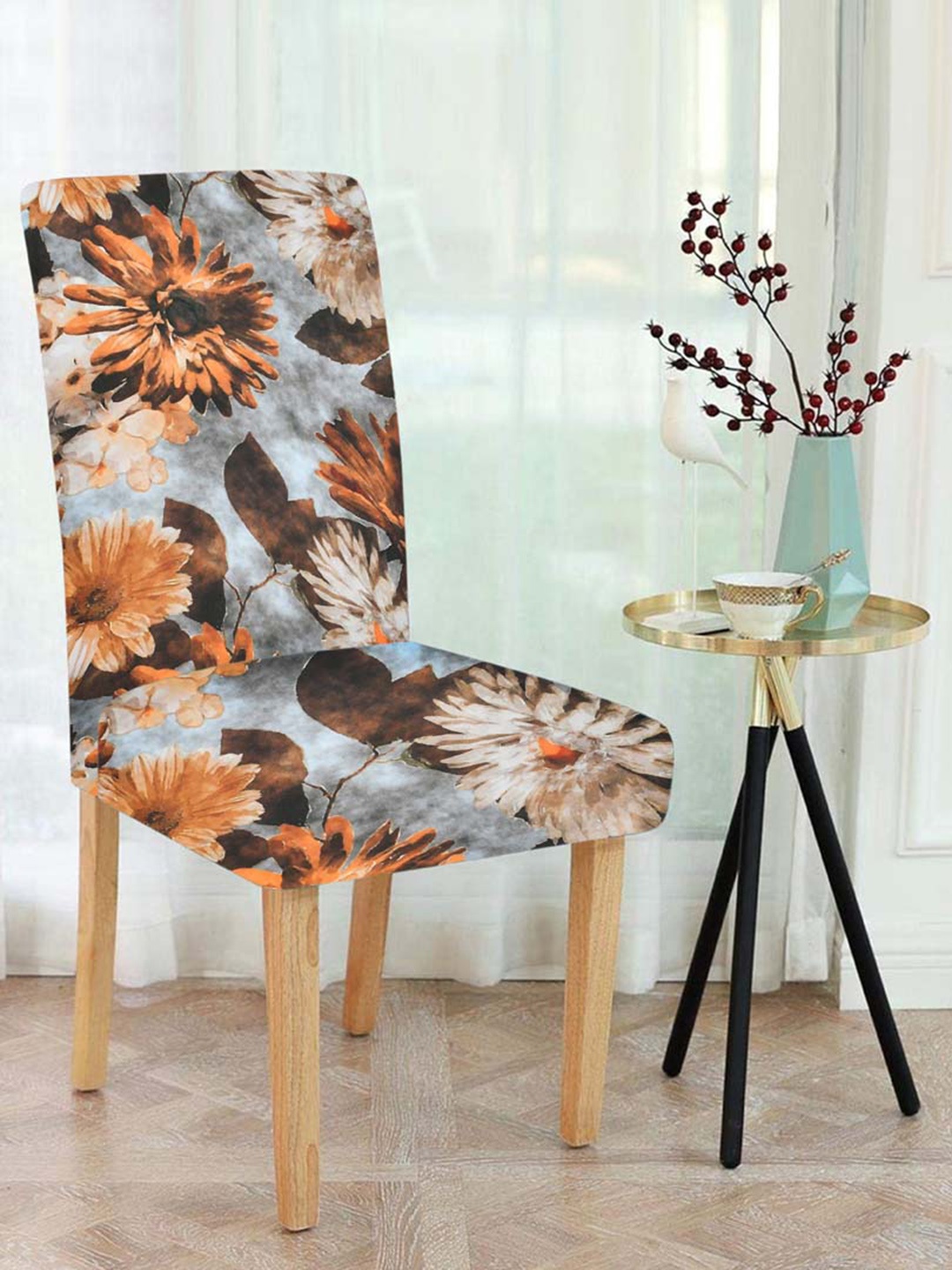 

Slushy Mushy Set Of 6 Printed Chair Covers, Orange