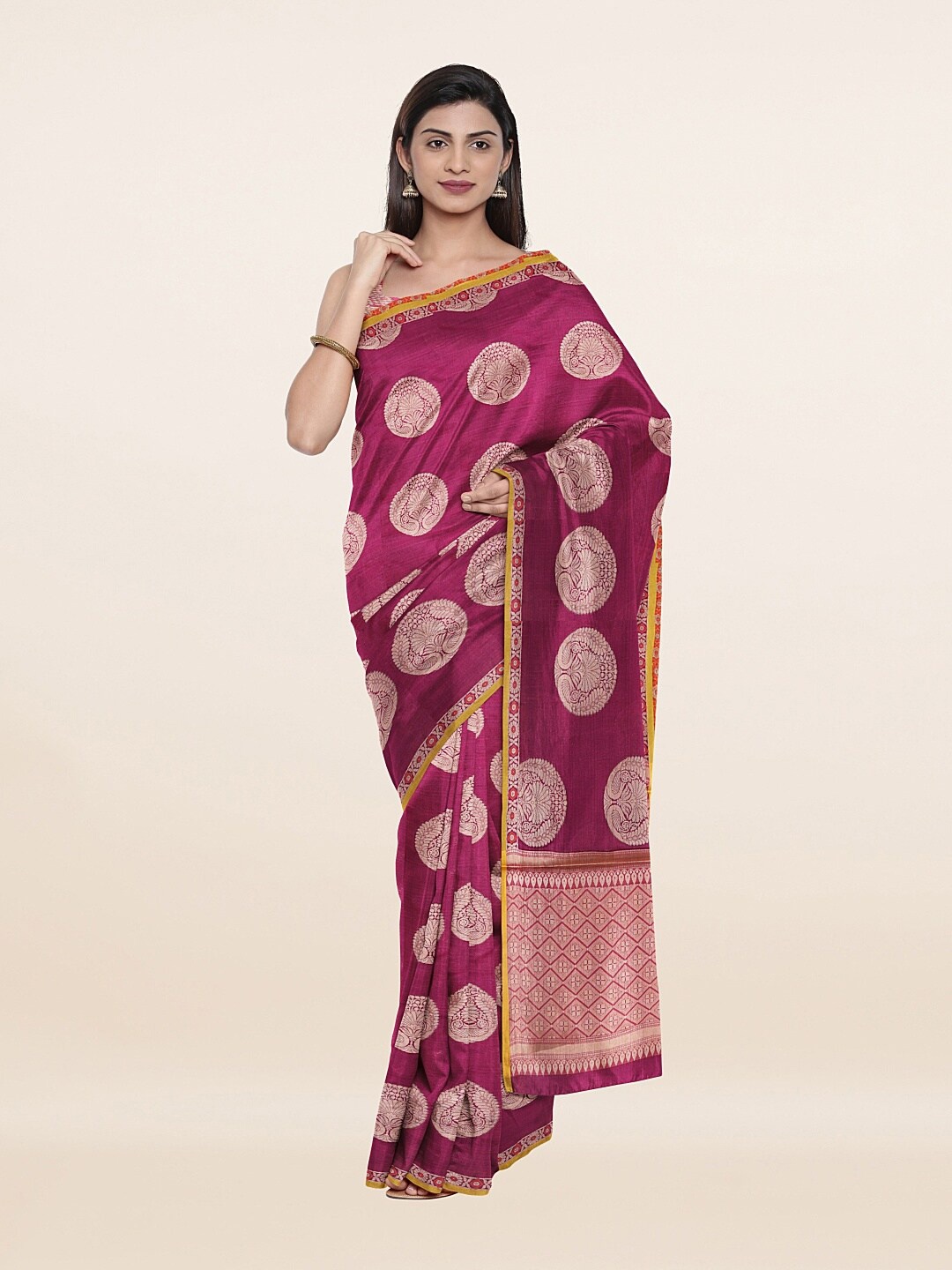 

Pothys Purple Woven Design Zari Art Silk Saree