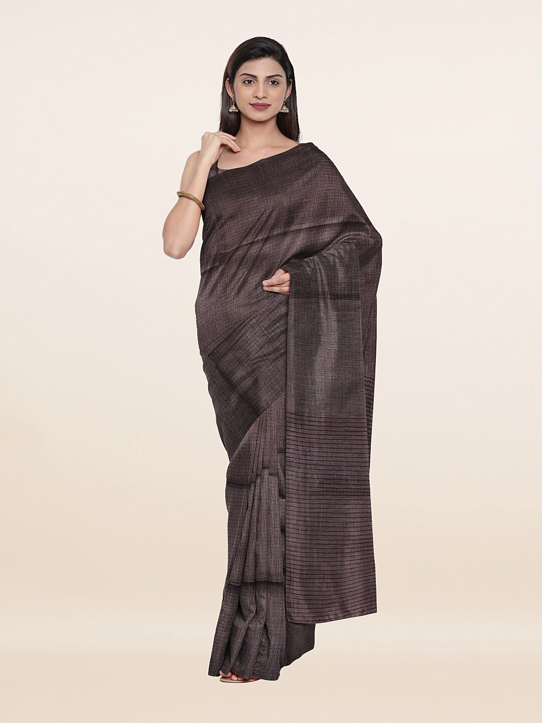 

Pothys Brown Woven Design Art Silk Saree