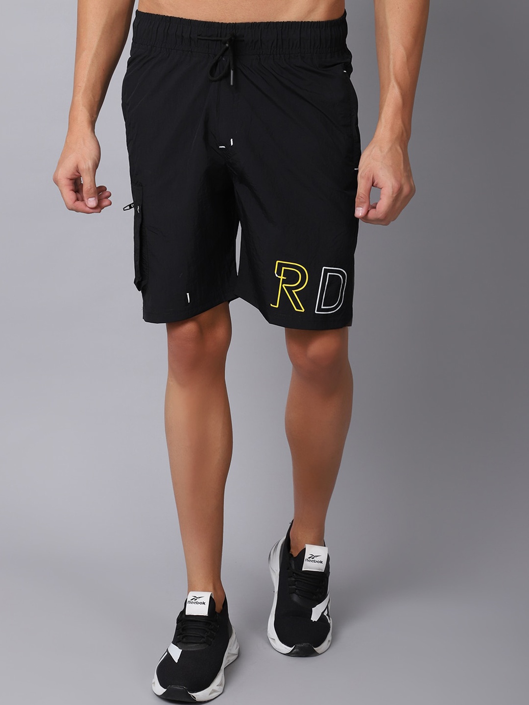 

Gallus Men Black Slim Fit Training Or Gym Sports Shorts