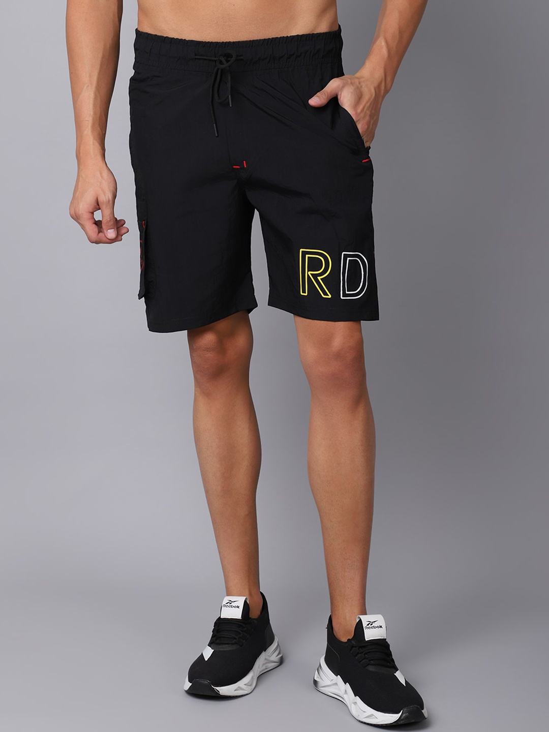 

Gallus Men Black Slim Fit Training or Gym Sports Shorts