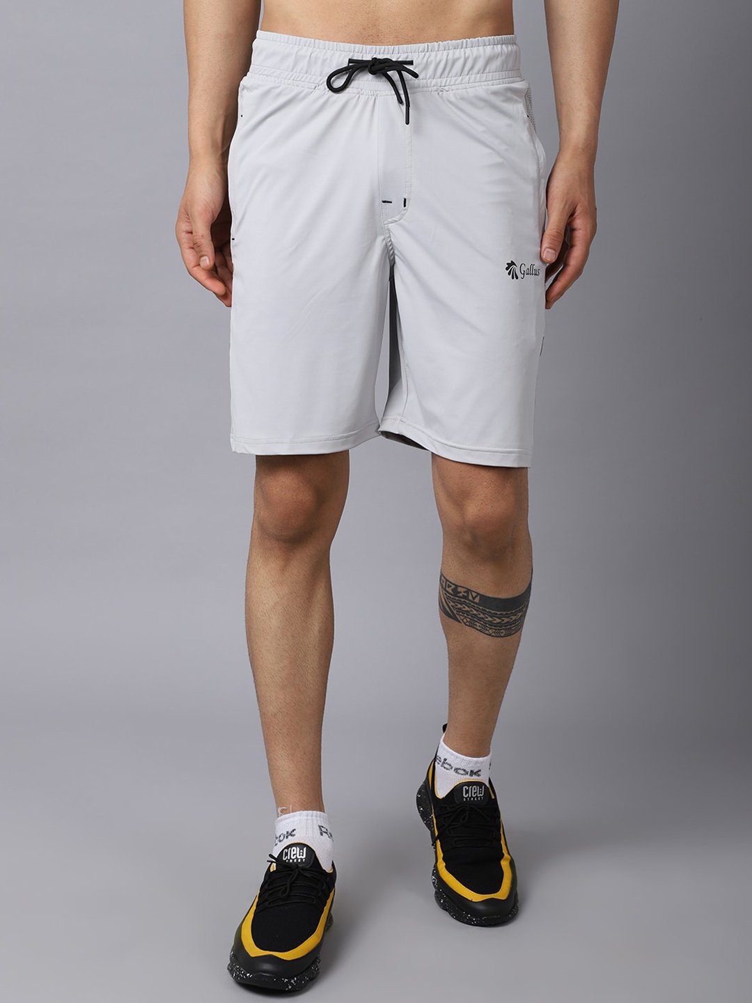 Gallus Men Grey Slim Fit Training or Gym Sports Shorts