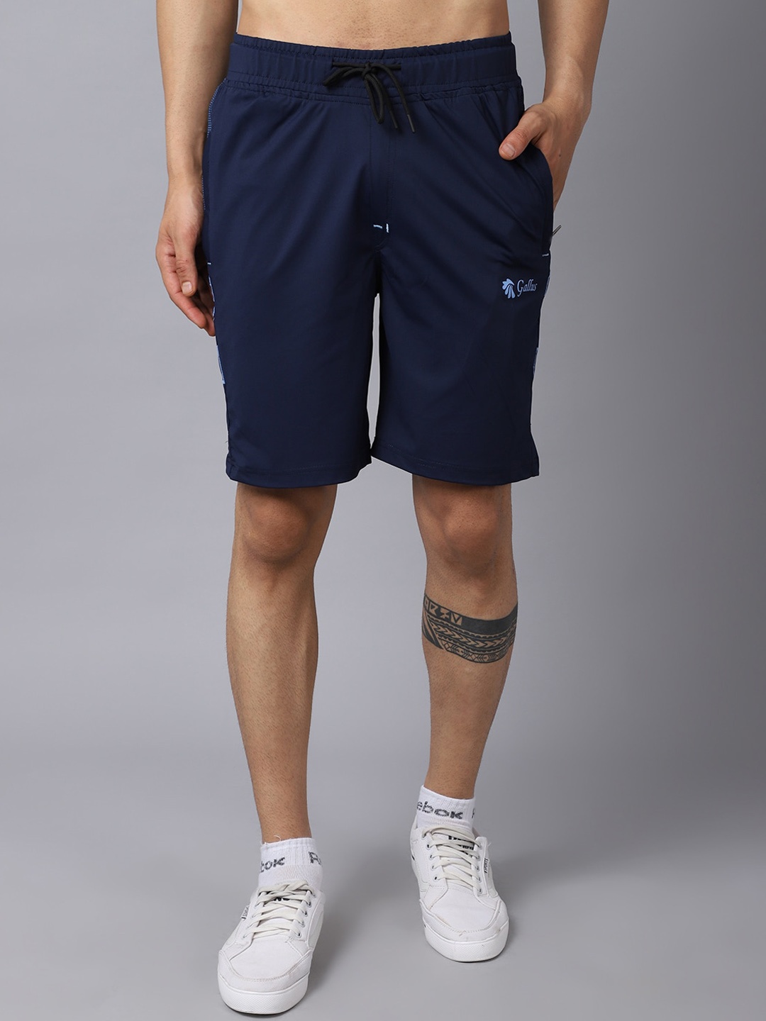 

Gallus Men Navy Blue Slim Fit Rapid Dry Training or Gym Shorts