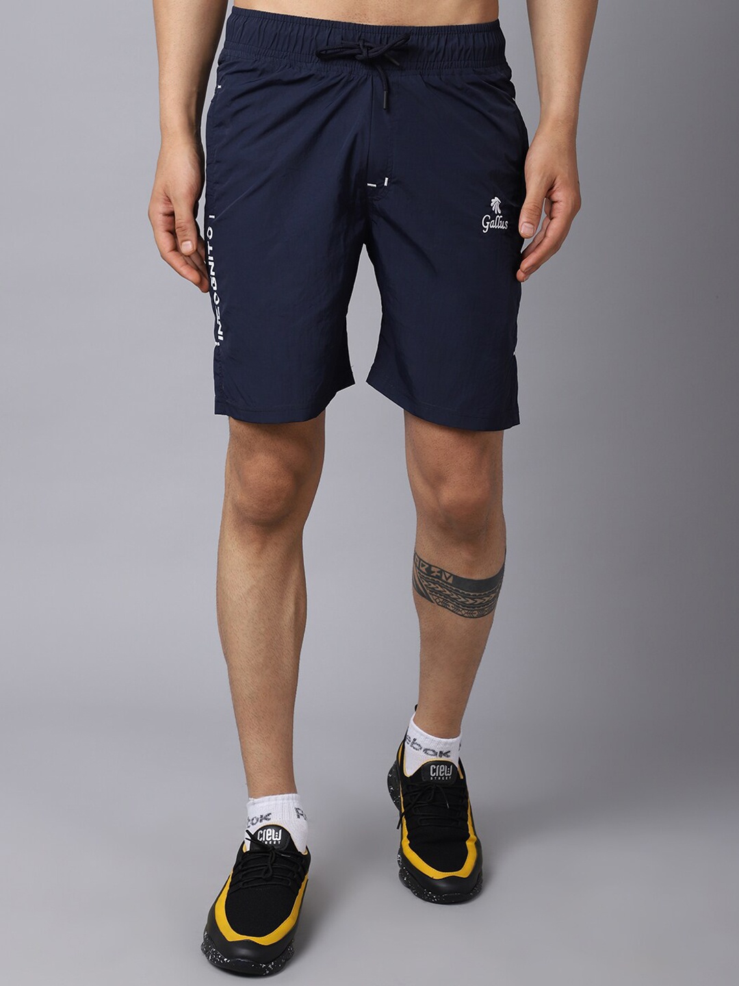 

Gallus Men Navy Blue Slim Fit Training or Gym Sports Shorts