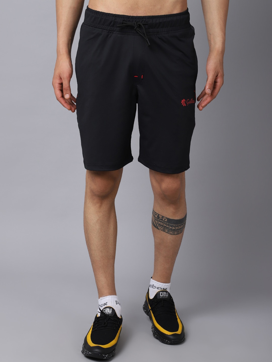 

Gallus Men Black Slim Fit Training or Gym Shorts