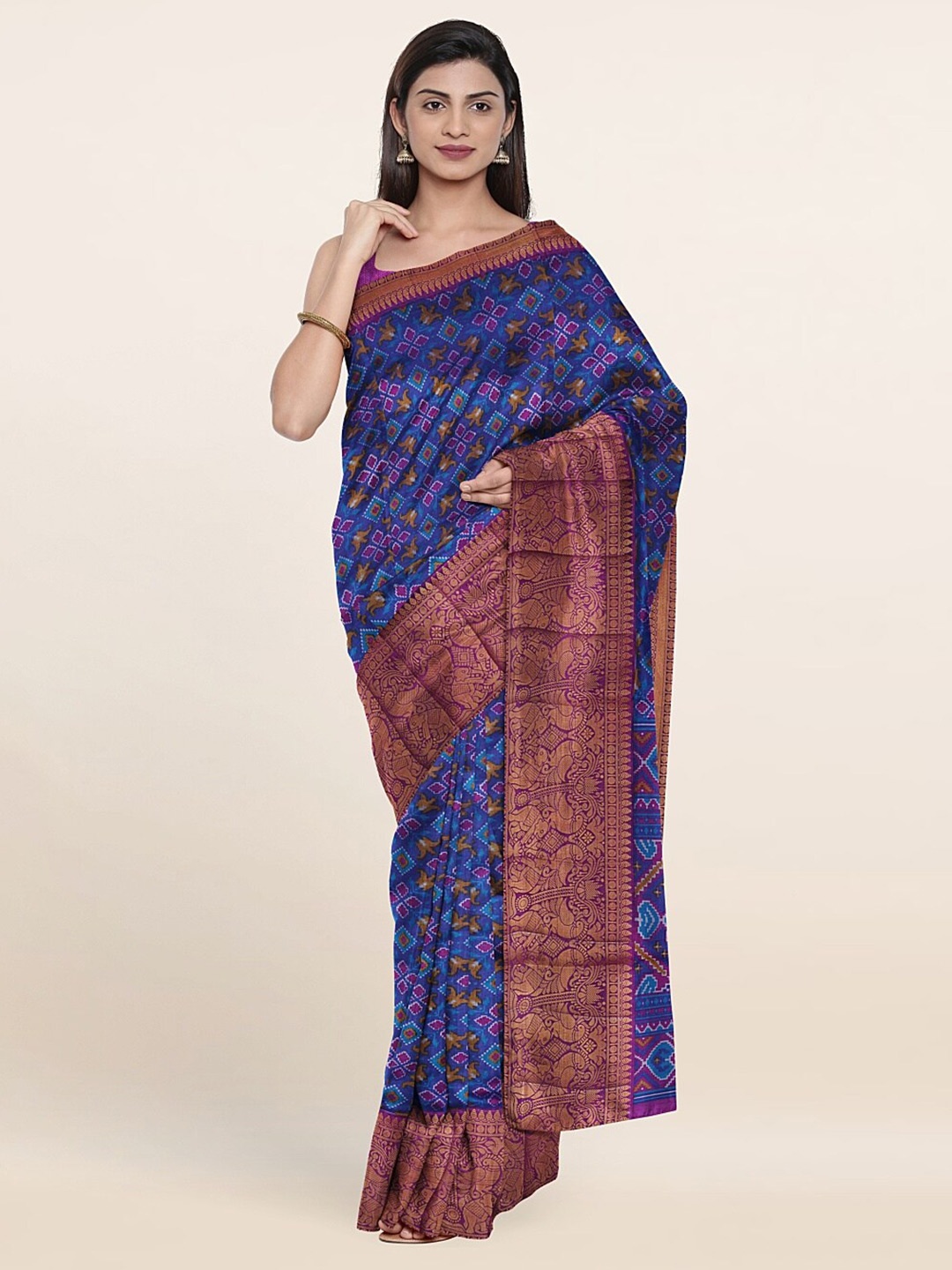 

Pothys Blue & Purple Zari Art Silk Saree