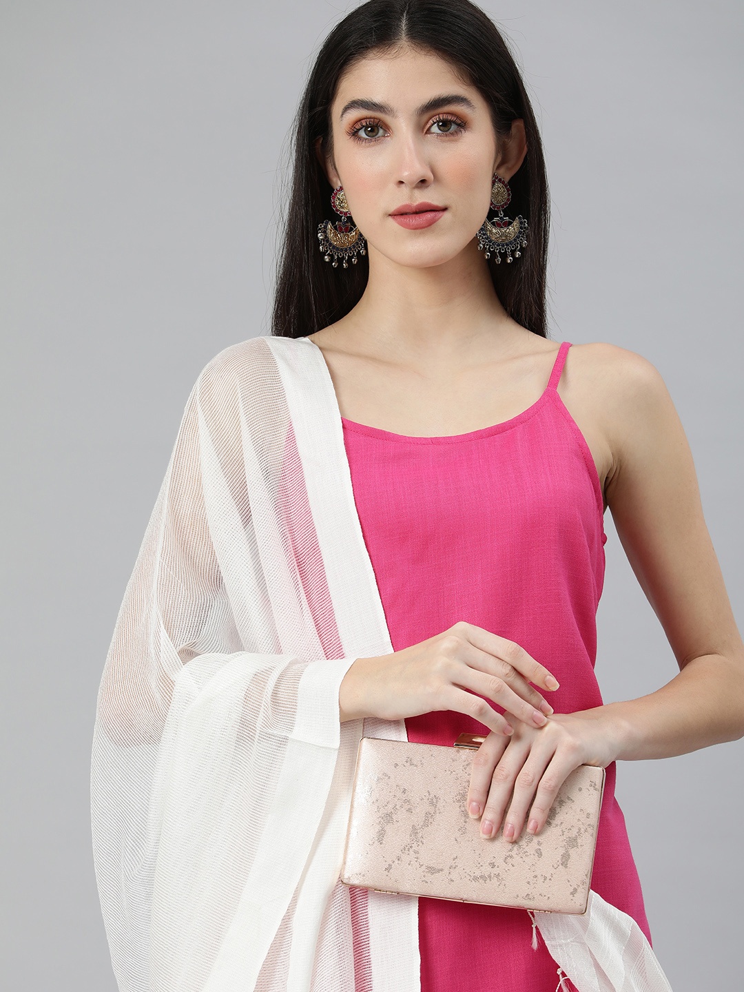 

swatika White Organza Bhagalpuri Dupatta