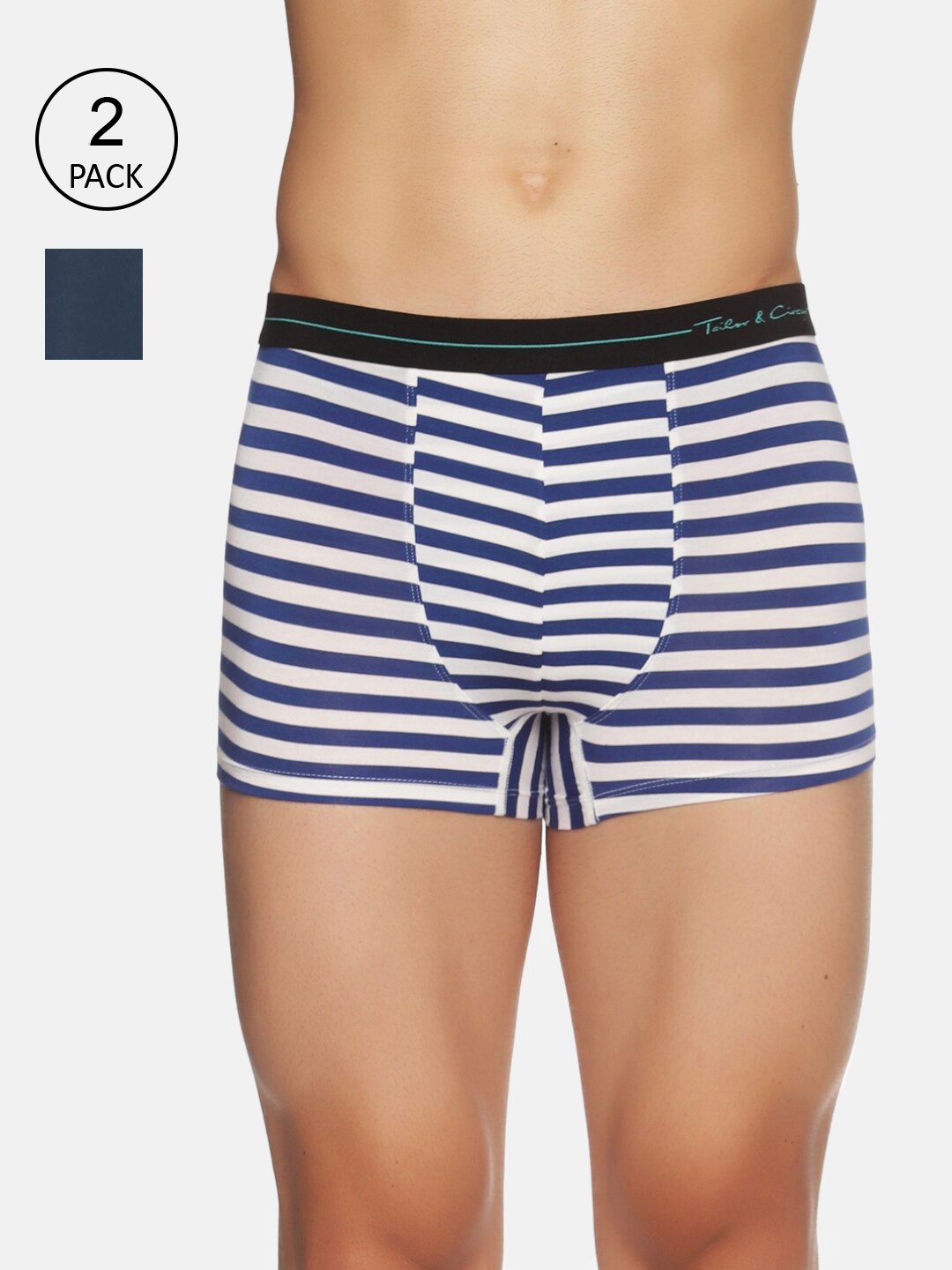 

Tailor & Circus Men Pack Of 2 Striped Trunk TR_2PK_NA_BC, White