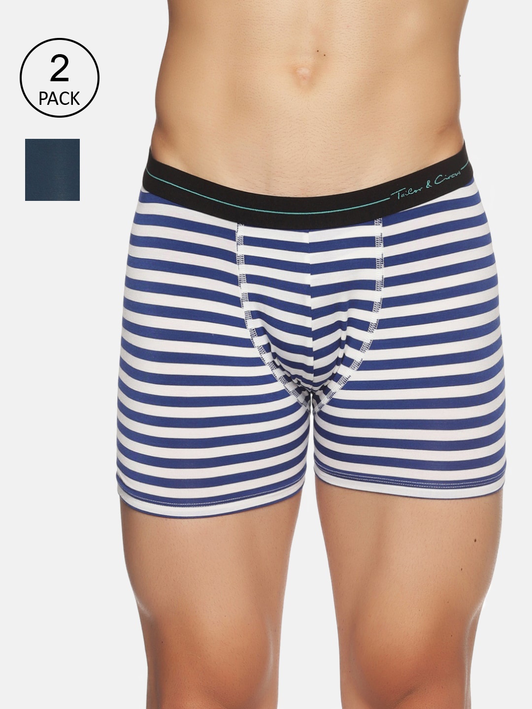 

Tailor & Circus Men Pack Of 2 Striped Trunk BB_2PK_NA_BC, White