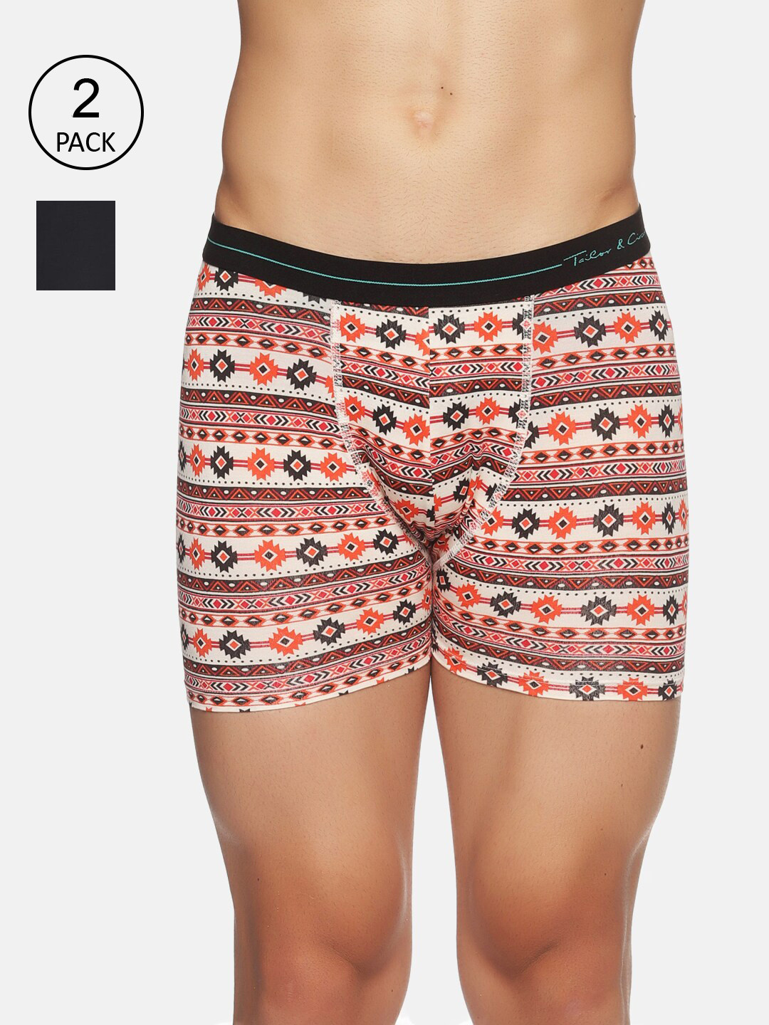 

Tailor & Circus Men Pack Of 2 Printed Trunk, Black